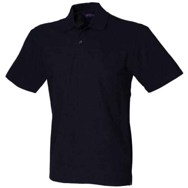 Henbury Mens Cotton Pique Stretch Polo Shirt in Navy Size: XS Navy Male XS