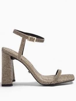 Topshop Rocco Strappy Heels - Gold