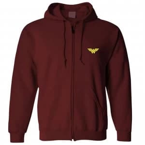 DC Wonder Woman Unisex Zipped Hoodie - Burgundy - L