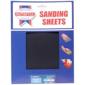 Faithfull FAIAECSP3A Alox Cloth Sheets 230 x 280mm Assorted (3)