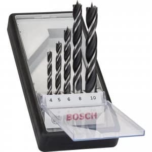 Bosch 5 Piece Brad Point Wood Drill Bit Set
