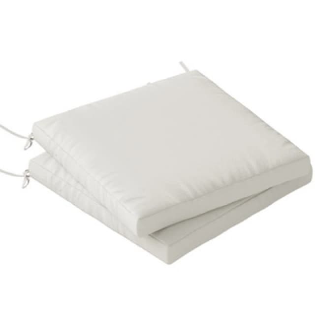 Outsunny 2Pcs Garden Chair Cushions, Waterproof Seat Pads, Cream White