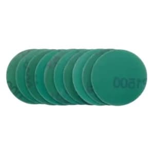 Draper Wet & Dry Sanding Discs with Hook and Loop, 50mm, 1500 Grit (Pack of 10)