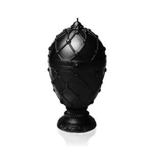 Black Metallic Faberge Egg Large Candle