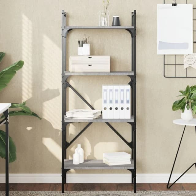 Vidaxl Bookcase 4-tier Grey Sonoma 56X31.5X138.5cm Engineered Wood, Grey 833341