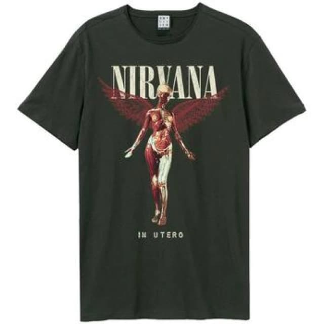 Amplified Amplified Men In Utero Nirvana T-Shirt in Charcoal Size: X-Small Charcoal XS Male 5063238239319