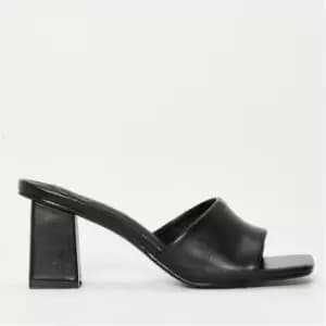 Missguided Square Toe Heeled Sandals - Black