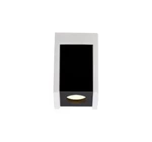 1 Light Ceiling GU10, White Paintable Gypsum With Matt Black Cover