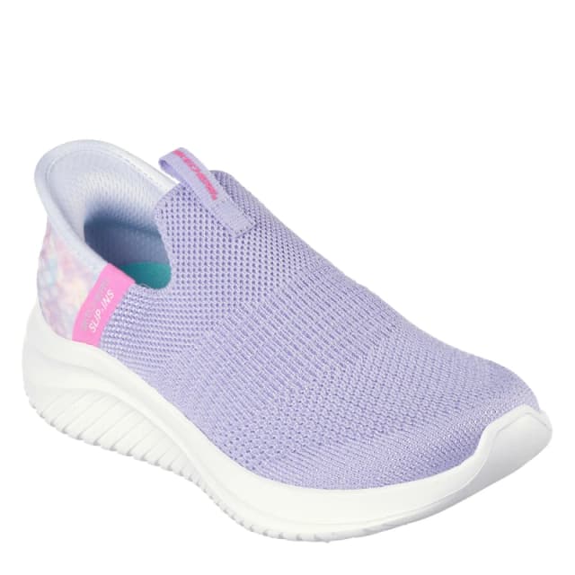 Skechers Stretch Fit Printed Heel Slip On W Runners Unisex Kids Lav/Multi unisex 3 (36)