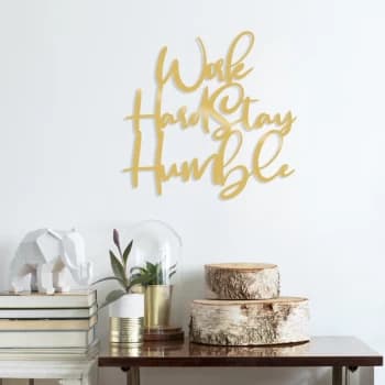 Work - Gold Gold Decorative Metal Wall Accessory