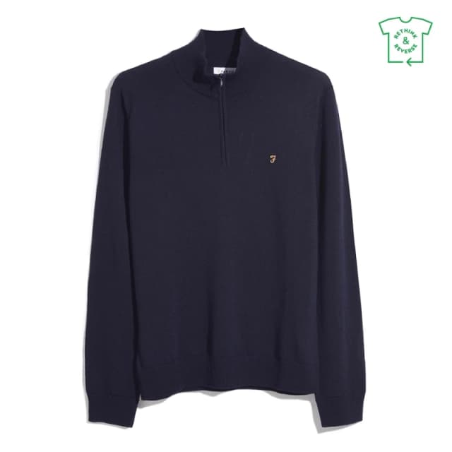Farah Mens Crew Neck Jumper True Navy 412 male Small
