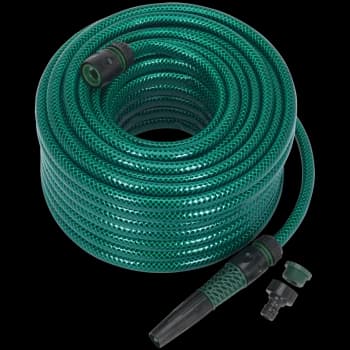 Sealey Garden Hose Pipe with Fittings 1/2" / 12.5mm 30m Green