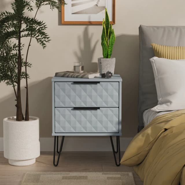 Ready Assembled 2 U Islay 2 Drawer Bedside (Ready Assembled) in Light Blue Size: Small Light Blue Unisex Small