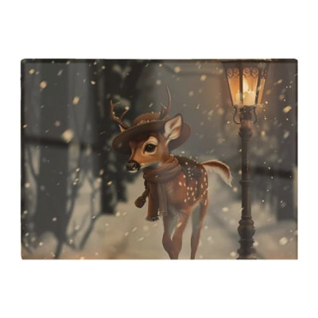 Warren Reed Designer Fawn In A Snowy Scene Chopping Board