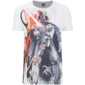 Star Wars Mens Vader Stencil T-Shirt - White - M
