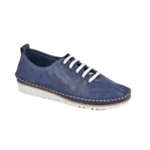 Mod Comfys Womens/Ladies Flexi Softie Leather Trainers (3 UK) (Navy)