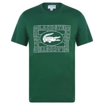 Lacoste Box Word T Shirt - Green