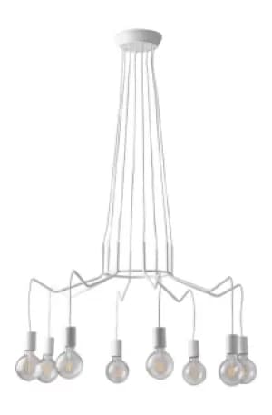 Habitat 8 Light Hanging Wire Pendant, White, E27