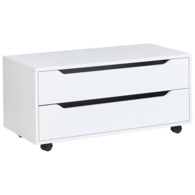 Beliani Bathroom Cabinet Osasco With Wheels 80 Cm White