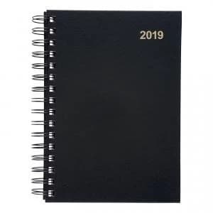 Office A5 2019 Diary Day to Page Wirobound Vinyl Coated Board