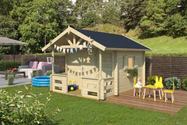 Lasita Maja Lekstuga Lido-Log Cabin, Wooden Garden Room, Timber Summerhouse, Home Office - L270 X W330 X H210.9 Cm