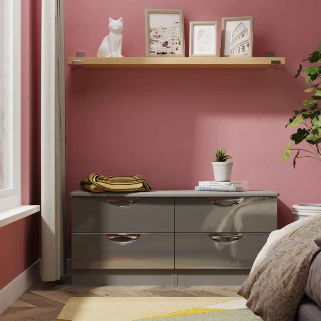 Ready Assembled 2 U Holborn 4 Drawer Bed Box (Ready Assembled) in Mid Grey Mid Grey Unisex