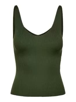ONLY V-neck Sleeveless Top Women Green