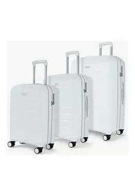 Rock Luggage Prime NG69104 8 Wheel White Suitcase 3Pcs Set