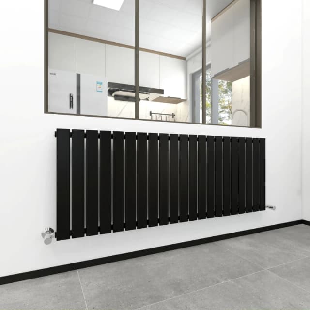 MCC DIRECT Mcc Direct - 600 x 1428mm Single Designer Flat Panel Central Heating Radiator matt Black HS1723