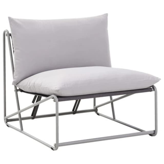 Beliani Garden Chair With Cushion Pico Metal Grey