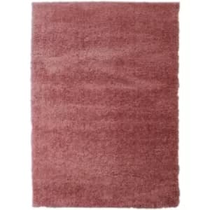 Modern Very Soft Velvet Shaggy Pink Rug Deep Pile Home Carpet in 120x170cm (4'x5'6'')
