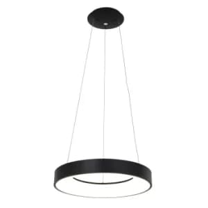 Ring Sled Cylindrical Pendant Ceiling Light Black Matt