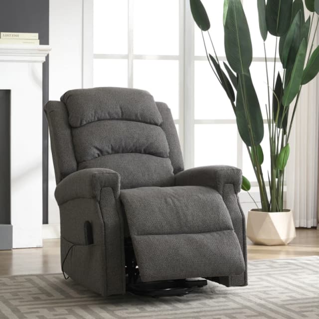 Artemis Home Eltham Dual Motor Electric Lift Assist Recliner with Massage & Heat in Dark Grey Dark Grey Unisex