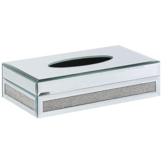 Beliani Tissue Box Charly Glass Silver