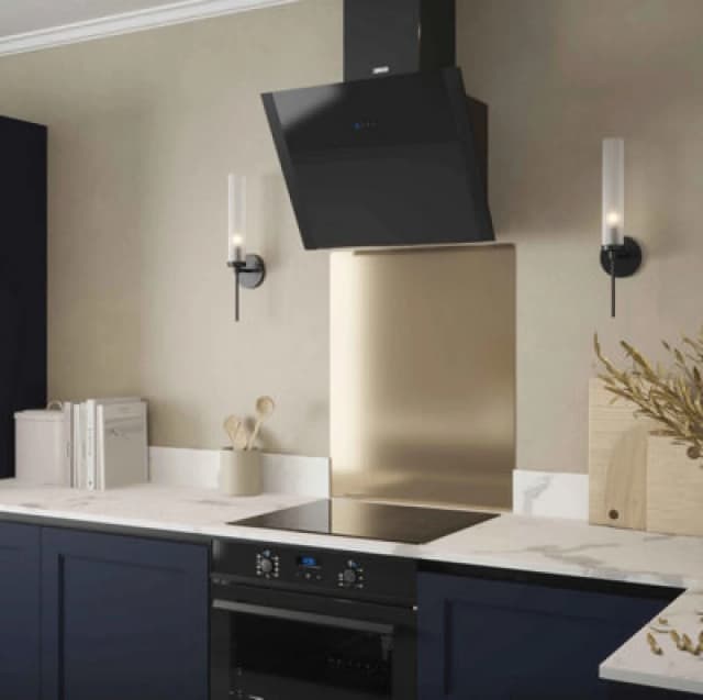 Forgeworks Gold Shimmer Stainless Steel - Self Adhesive - Metal Kitchen Splashback 600mm X 750mm X 0.9mm