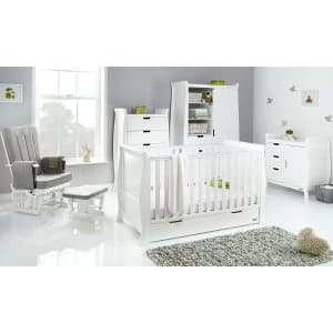 Obaby Stamford Classic Sleigh 5 Piece Room Set - White