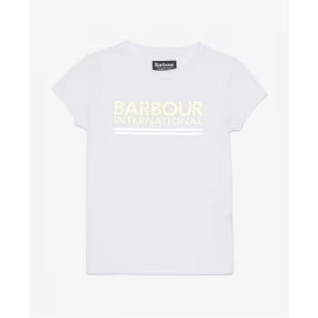Barbour International Junior Girls Distance T Shirt - White WH11