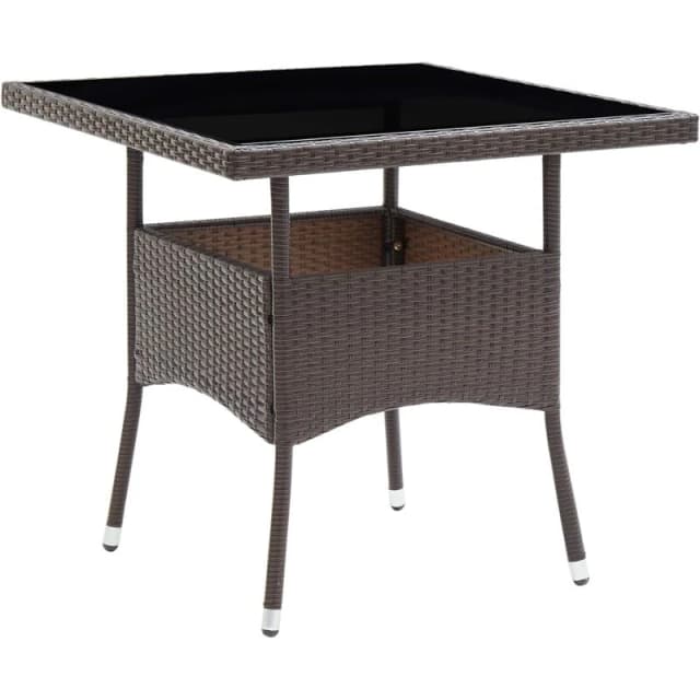 VIDAXL Garden Dining Table Brown Poly Rattan Vidaxl 8720286089293