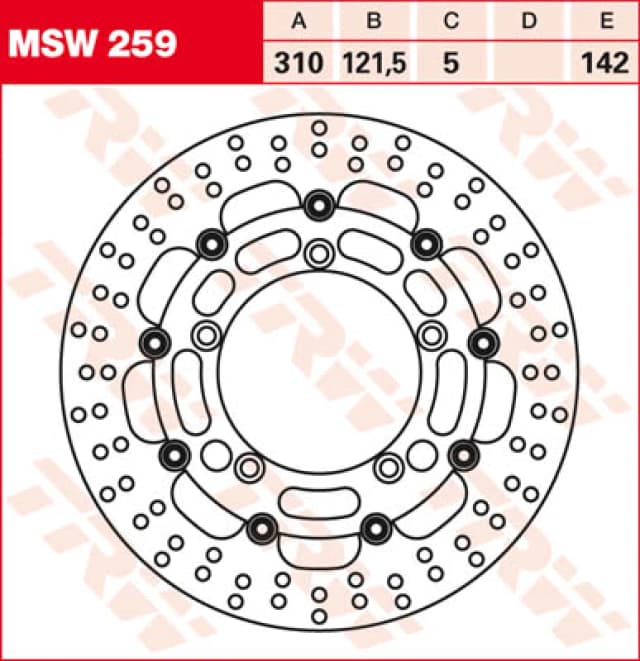 TRW MSW259 Brake disc floating brake disc, Steel Steel Brake Disc (82)