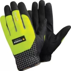 9123 Tegera Palm-side Coated Black/Yellow Gloves - Size 10