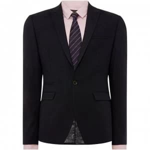 Label Lab Bowie Skinny Fit Crepe Suit Jacket - Navy