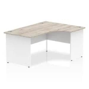 Trexus Radial Desk Right Hand Panel End Leg 1600800mm Grey OakWhite