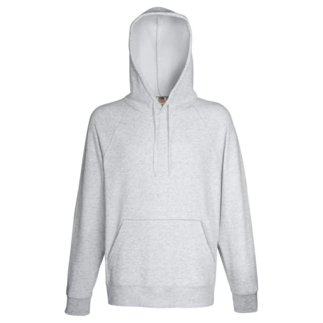 Fruit Of The Loom Fruit of the Loom Men Lightweight Hooded Sweatshirt Hoodie (240 GSM) in Grey Size: Small Grey S Male 5054171167975