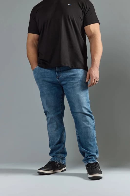 BadRhino BadRhino Men Washed Denim Stretch Jeans in Blue Size: 36X-Large Blue 36XL Male 5063110920014