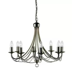 Maypole 8 Light Chandelier Antique Brass Finish, E14