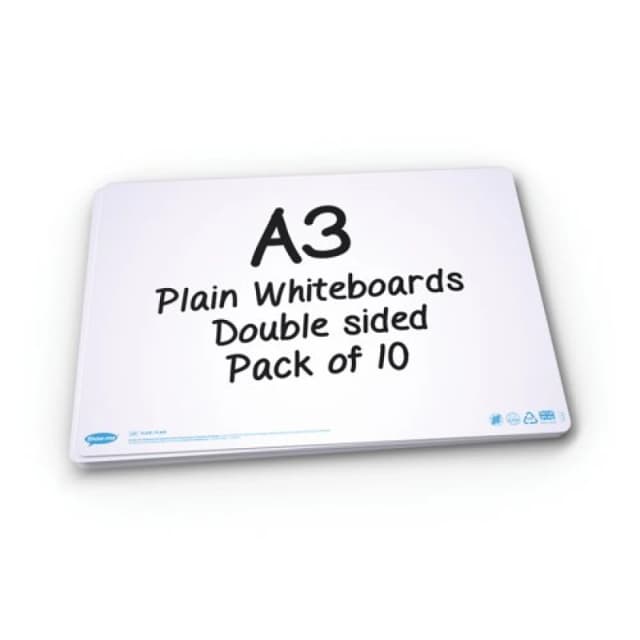 Show-me Show-me Drywipe Boards A3 Plain PK10 - A3P10 A3P10
