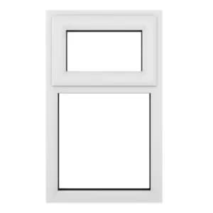 Crystal uPVC Window A Rated Top Hung Opener over Fixed Light 1190mm x 965mm Clear Glazing - White