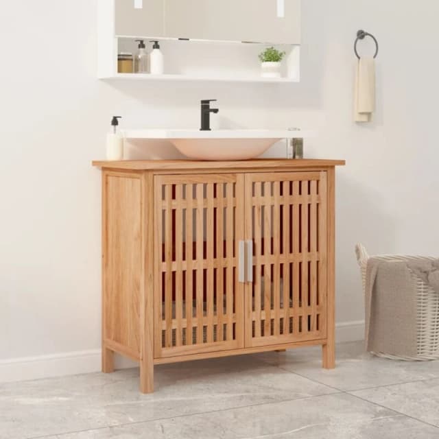 VIDAXL Vidaxl - Bathroom Sink Cabinet 66x29x61.5cm Solid Wood Walnut 8720287220367
