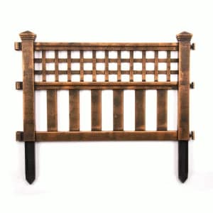 Greenhurst Pack of 4 Bronze-Effect Garden Fence Panels