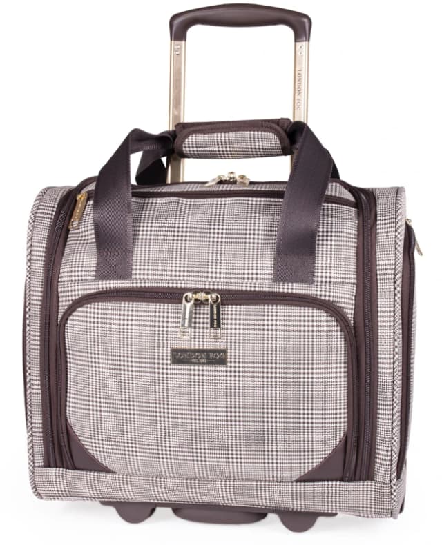 London Fog Camberley 15" Underseat Wheeled Flight Bag Soft Shell Cabin Bag in Brown Size: Mini Cabin Brown Unisex Mini Cabin